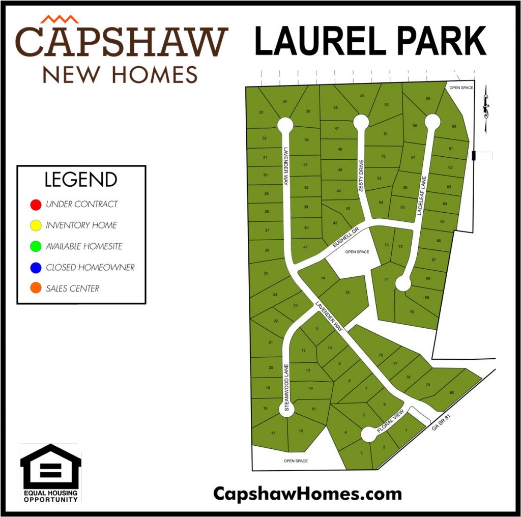 Laurel Park Capshaw Homes   Laurel Park Site Map 1024x1016 